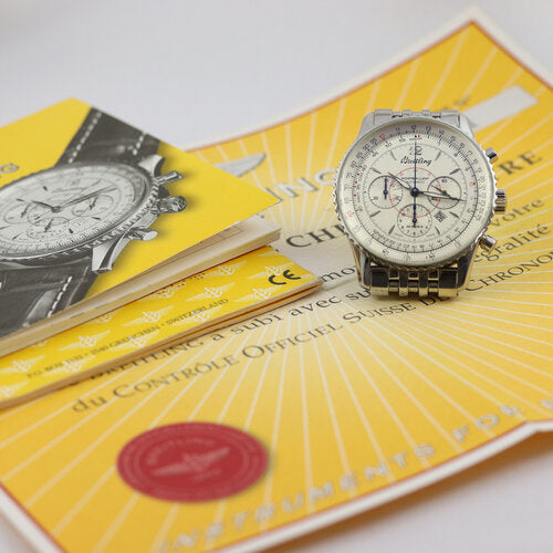 Breitling Navitimer A41330 Montbrillant 38mm Chronograph Automatic Watch, Steel bracelet with deployment buckle, with Breitling papers