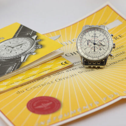 Breitling Navitimer A41330 Montbrillant 38mm Chronograph Automatic Watch, Steel bracelet with deployment buckle, with Breitling papers