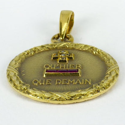 Augis French Plus Hier Ruby, Diamond and 18ct Gold Love Charm Pendant
