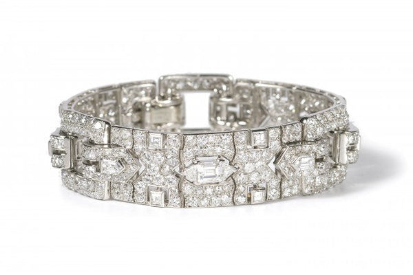 Art Deco Cartier Diamond Bracelet in Platinum, Circa 1929