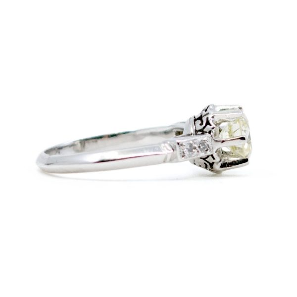 Vintage 0.93ct Old European Cut Diamond Ring, Platinum