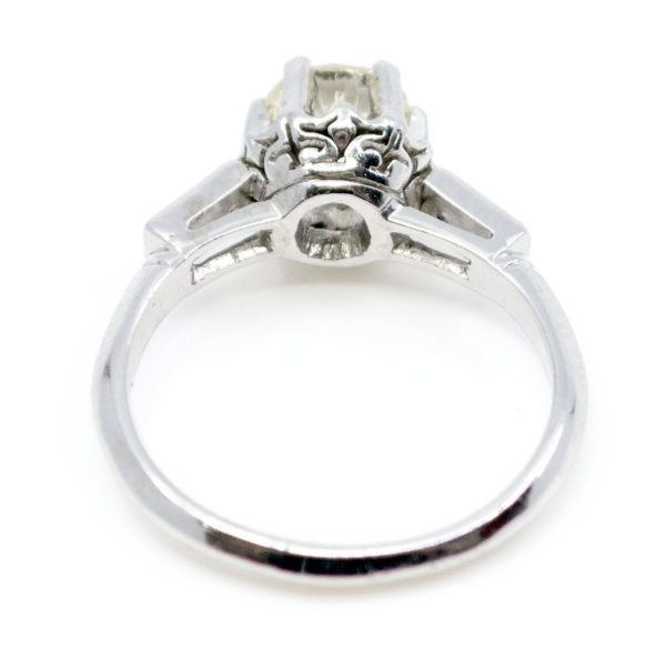 Vintage 0.93ct Old European Cut Diamond Ring, Platinum