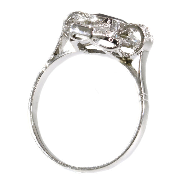 Antique Art Deco 1.00ct Natural Sapphire and Diamond Ring