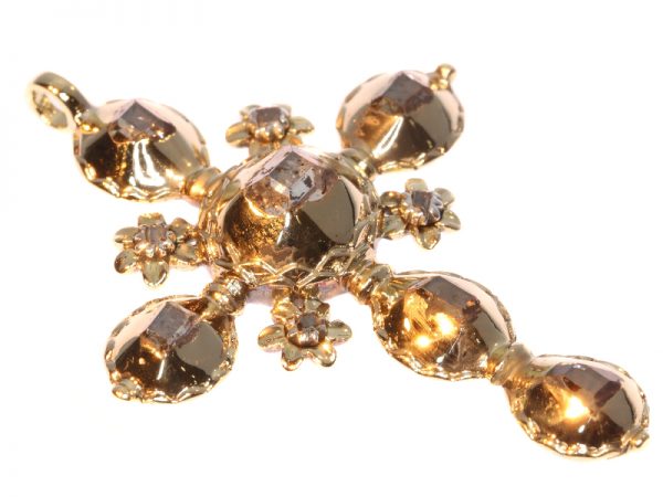 18th Century Antique Diamond Cross In 18 Carat Yellow Gold