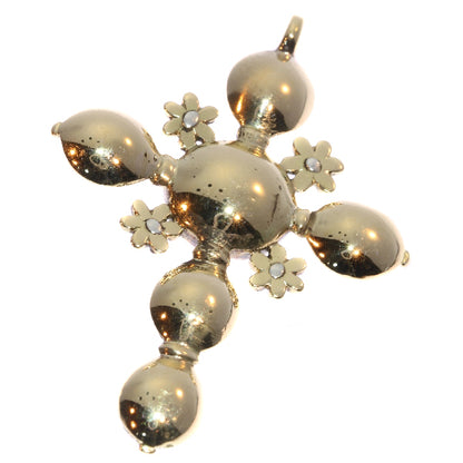 18th Century Antique Diamond Cross In 18 Carat Yellow Gold