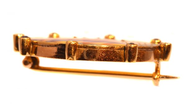 Antique Victorian Gold Enamelled Bedouin Woman Brooch