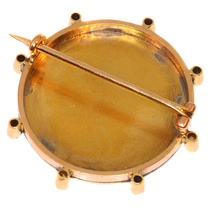 Antique Victorian Gold Enamelled Bedouin Woman Brooch