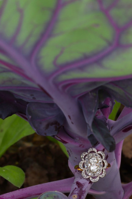Victorian Old Cut Diamond Engagement Ring In 18 Carat Yellow Gold