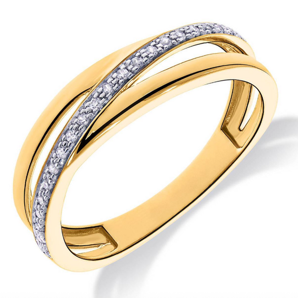 Diamond 14ct Crossover Ring 