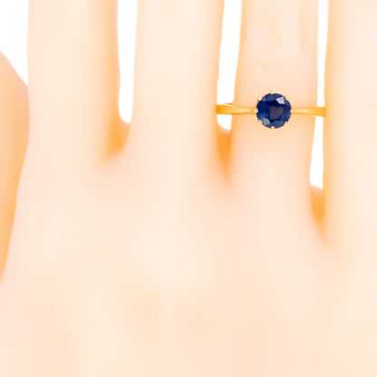 New 9 Carat Yellow Gold Sapphire Solitaire Ring, 0.75 Carat