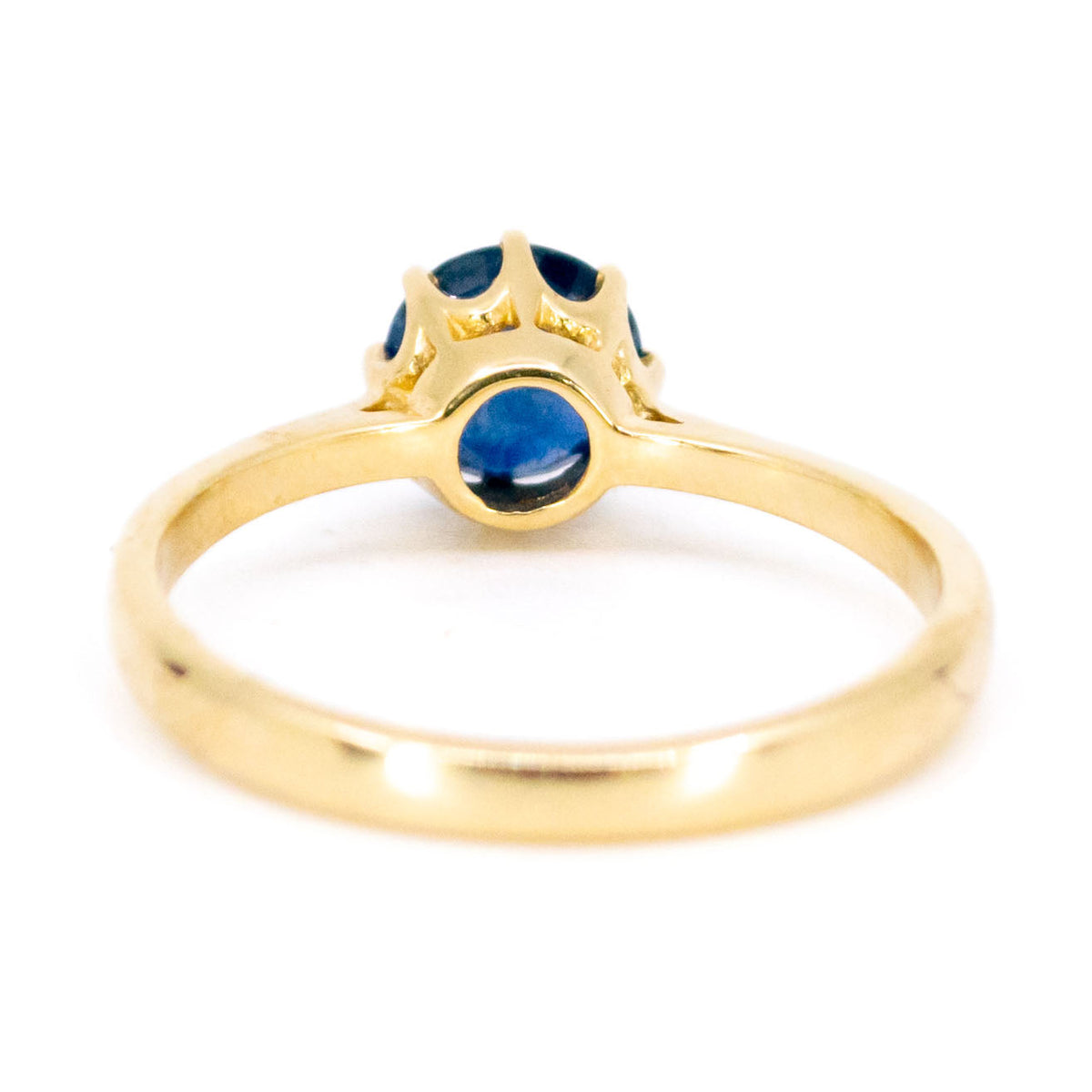 New 9 Carat Yellow Gold Sapphire Solitaire Ring, 0.75 Carat