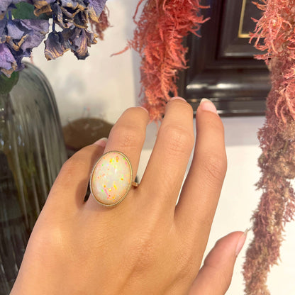 Opal 14ct Solitaire Ring
