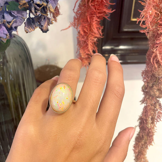 Opal 14ct Solitaire Ring