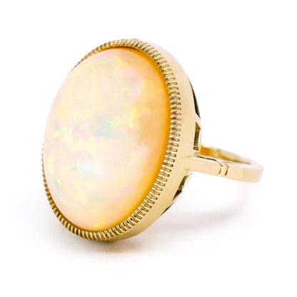 Opal 14ct Solitaire Ring