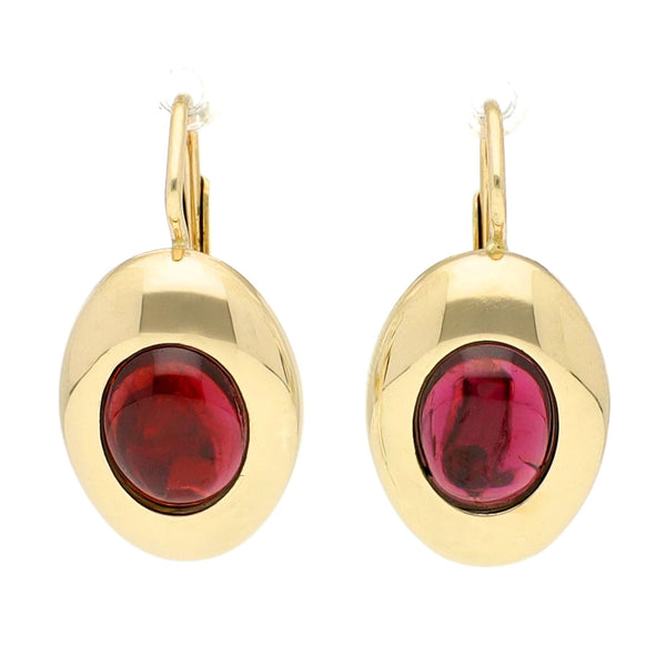Garnet 14ct Dormeuse Earrings 