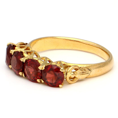 Garnet 20ct Row Ring