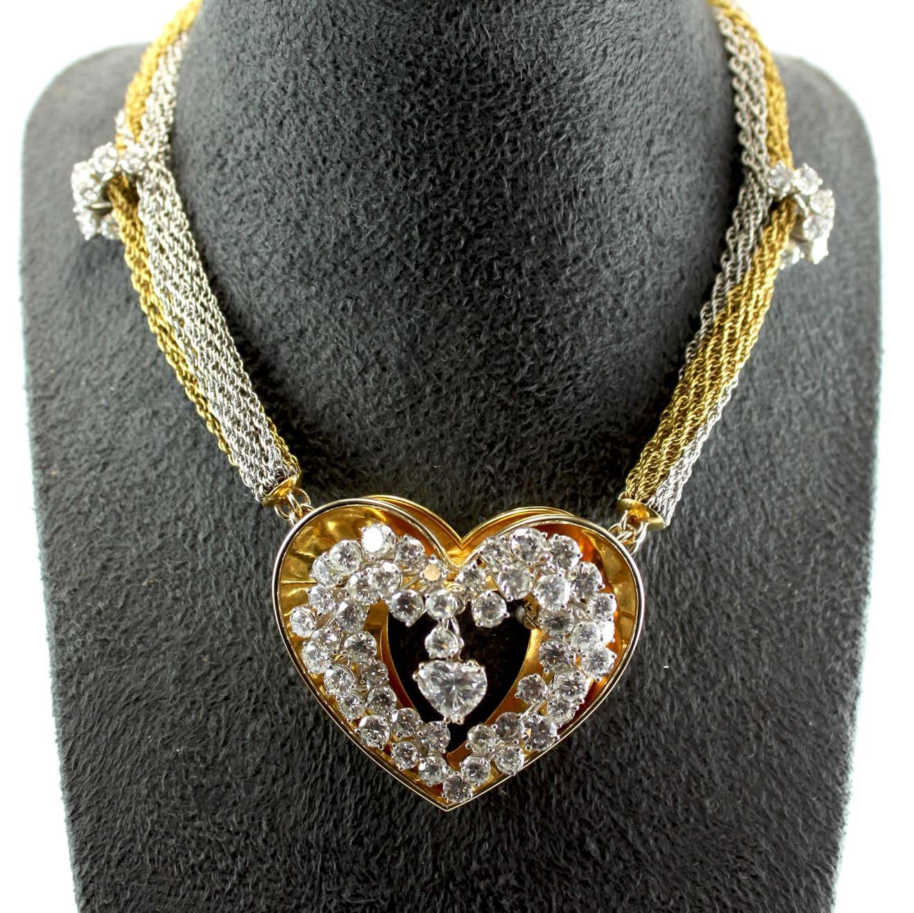 Diamond and 18ct Gold Heart Pendant by ME Riedel, over 10 carats