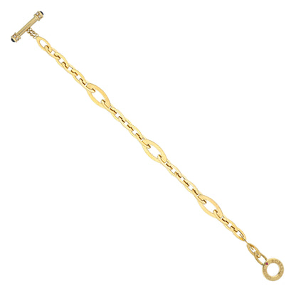 Diamond Ruby And Sapphire 18 Carat Gold Fancy Link Bracelet