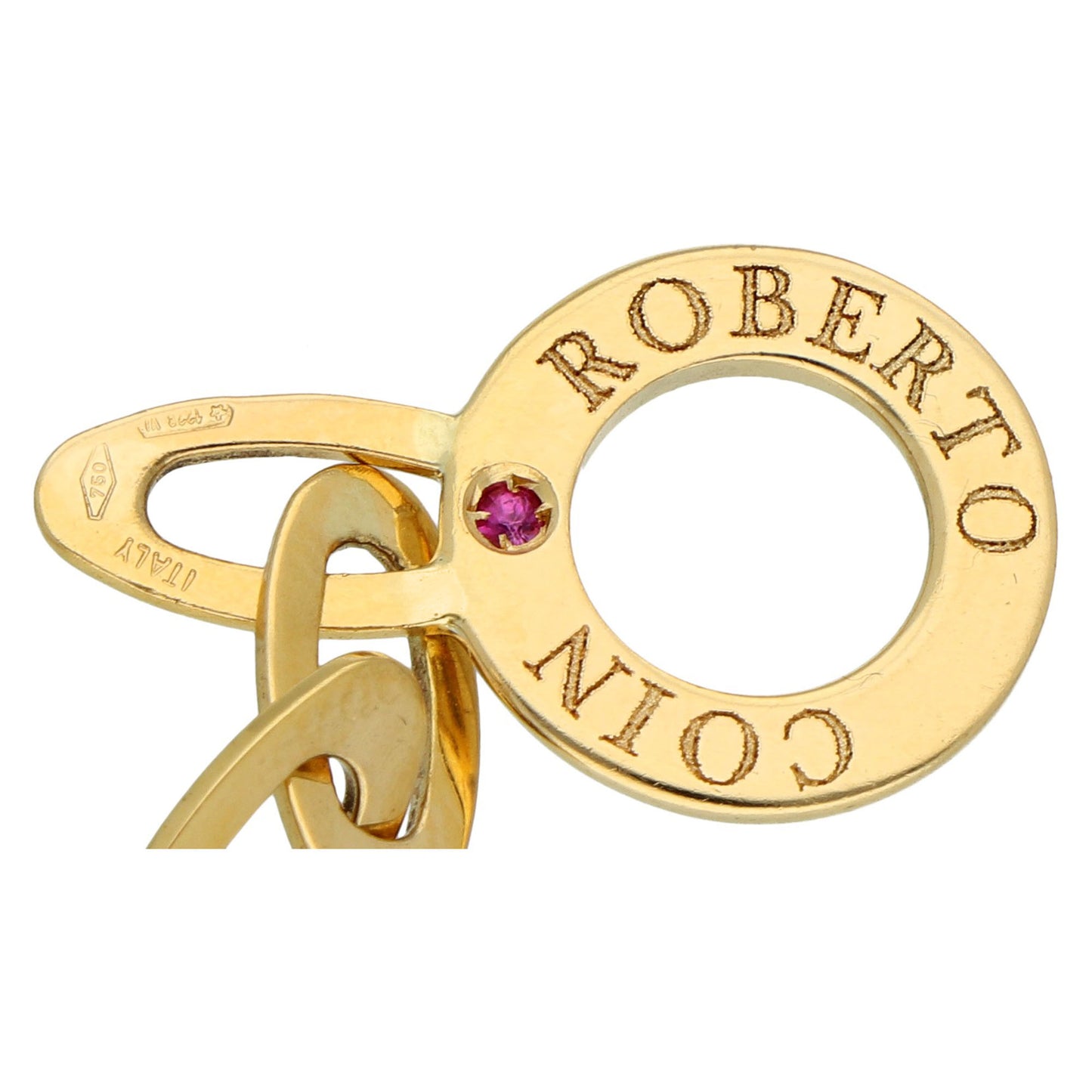 Diamond Ruby And Sapphire 18 Carat Gold Fancy Link Bracelet