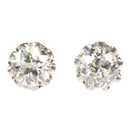 Antique Art Deco Brilliant Cut Diamond Ear Studs