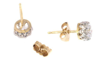 Antique Art Deco Brilliant Cut Diamond Ear Studs