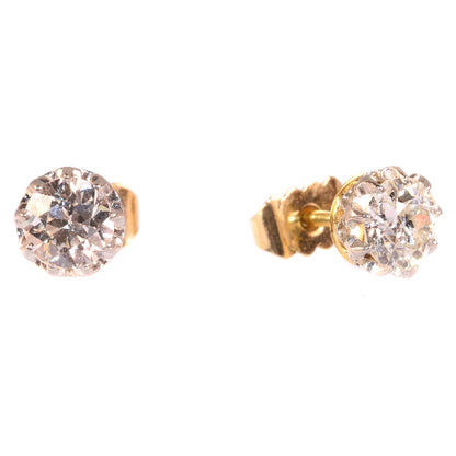 Antique Art Deco Brilliant Cut Diamond Ear Studs