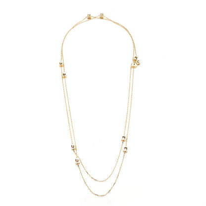 Gucci 18ct Yellow Gold Long Chain Necklace with G Logo Cubes
