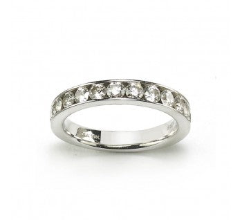 1.04ct Diamond and 18ct White Gold Half Eternity Band Ring; set with 1.04 carats round brilliant-cut diamonds, in 18ct white gold, G/H, VS.