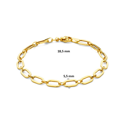 New 9 Carat Yellow Gold Paper Clip Link Bracelet