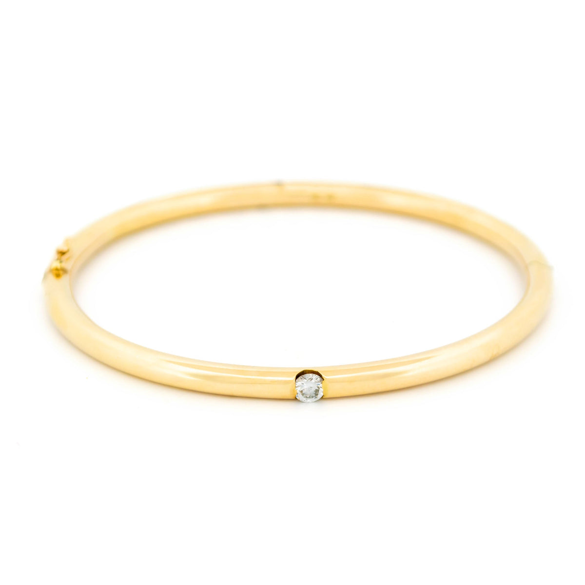 Diamond 14ct Solid Bangle Bracelet