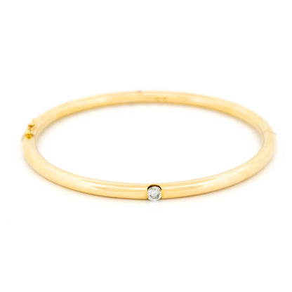 Diamond 14ct Solid Bangle Bracelet