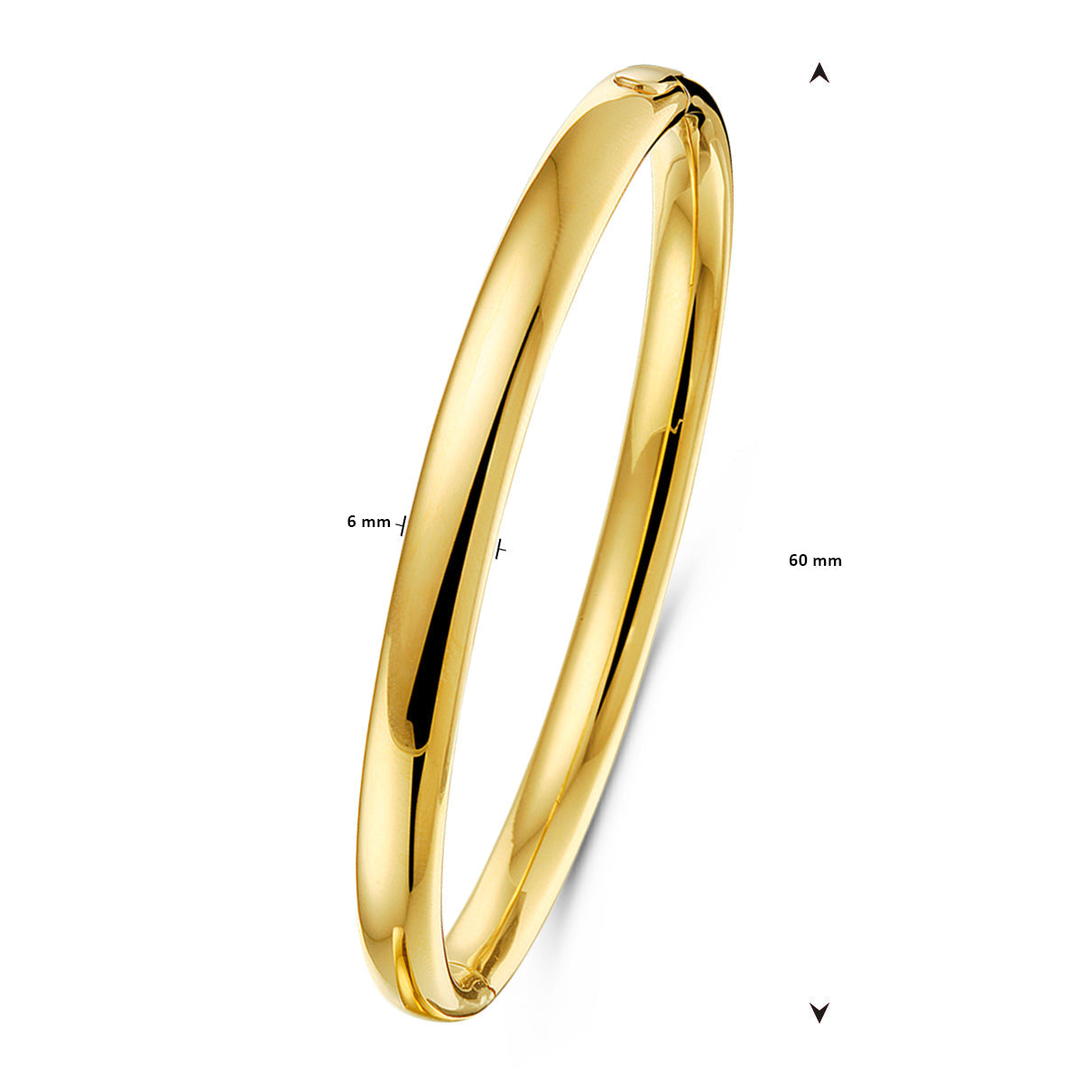 Modern 14 Carat Yellow Gold Bangle Bracelet