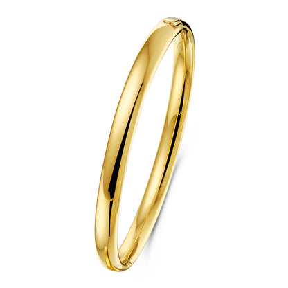 Modern 14 Carat Yellow Gold Bangle Bracelet