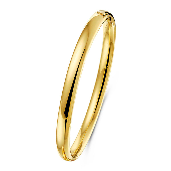 Modern 14 Carat Yellow Gold Bangle Bracelet