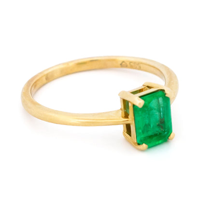 Emerald 14ct Solitaire Engagement Ring