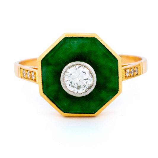 Diamond Jade 18k Octagon-Shape Ring 18714-5237