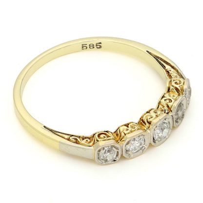 Diamond 14ct Platinum Row Engagement Ring