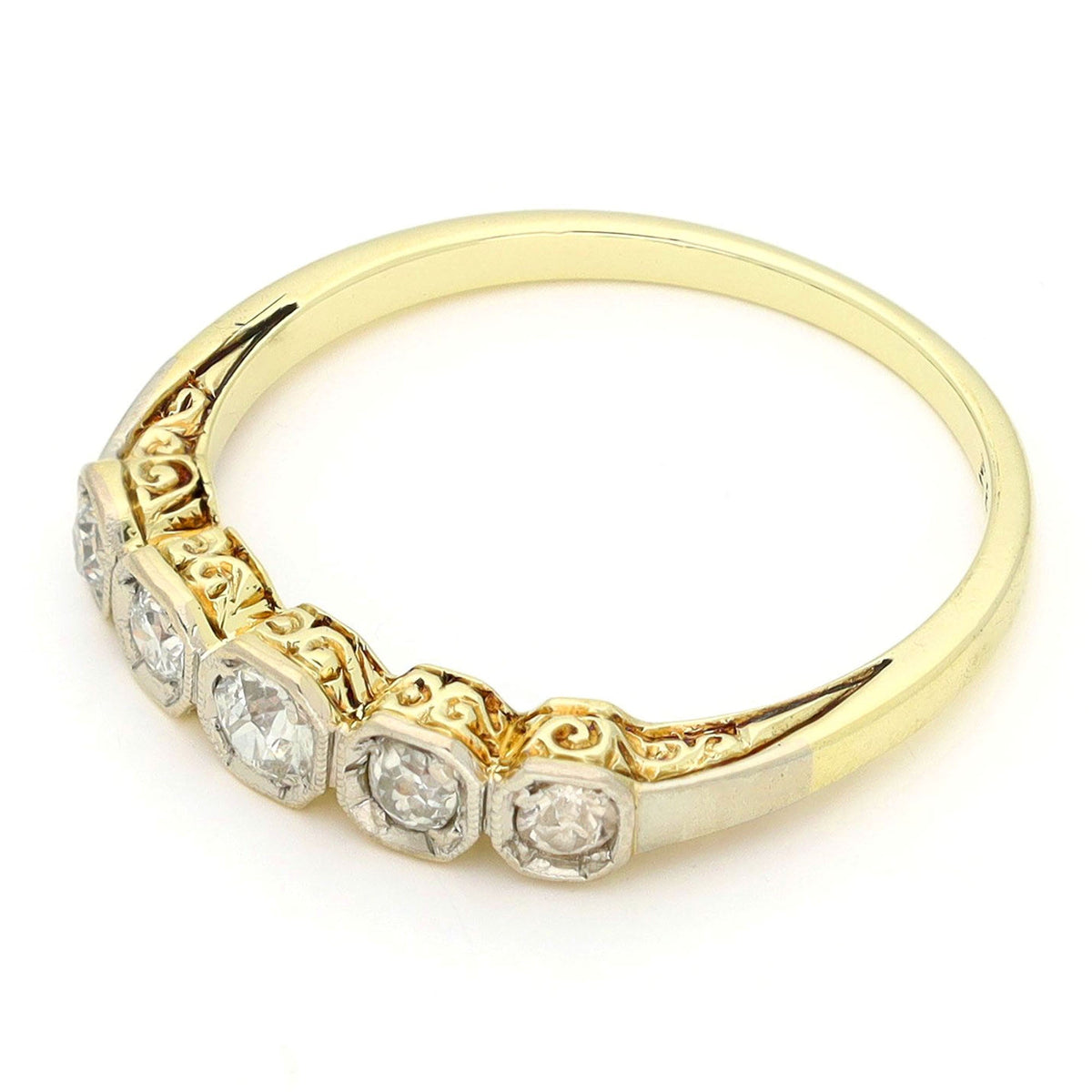 Diamond 14ct Platinum Row Engagement Ring