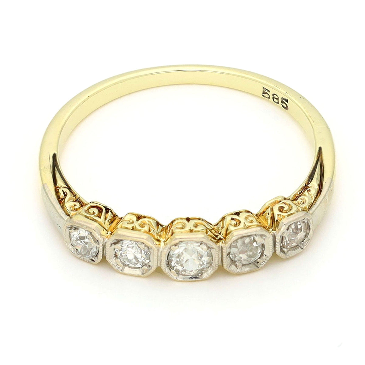 Diamond 14ct Platinum Row Engagement Ring