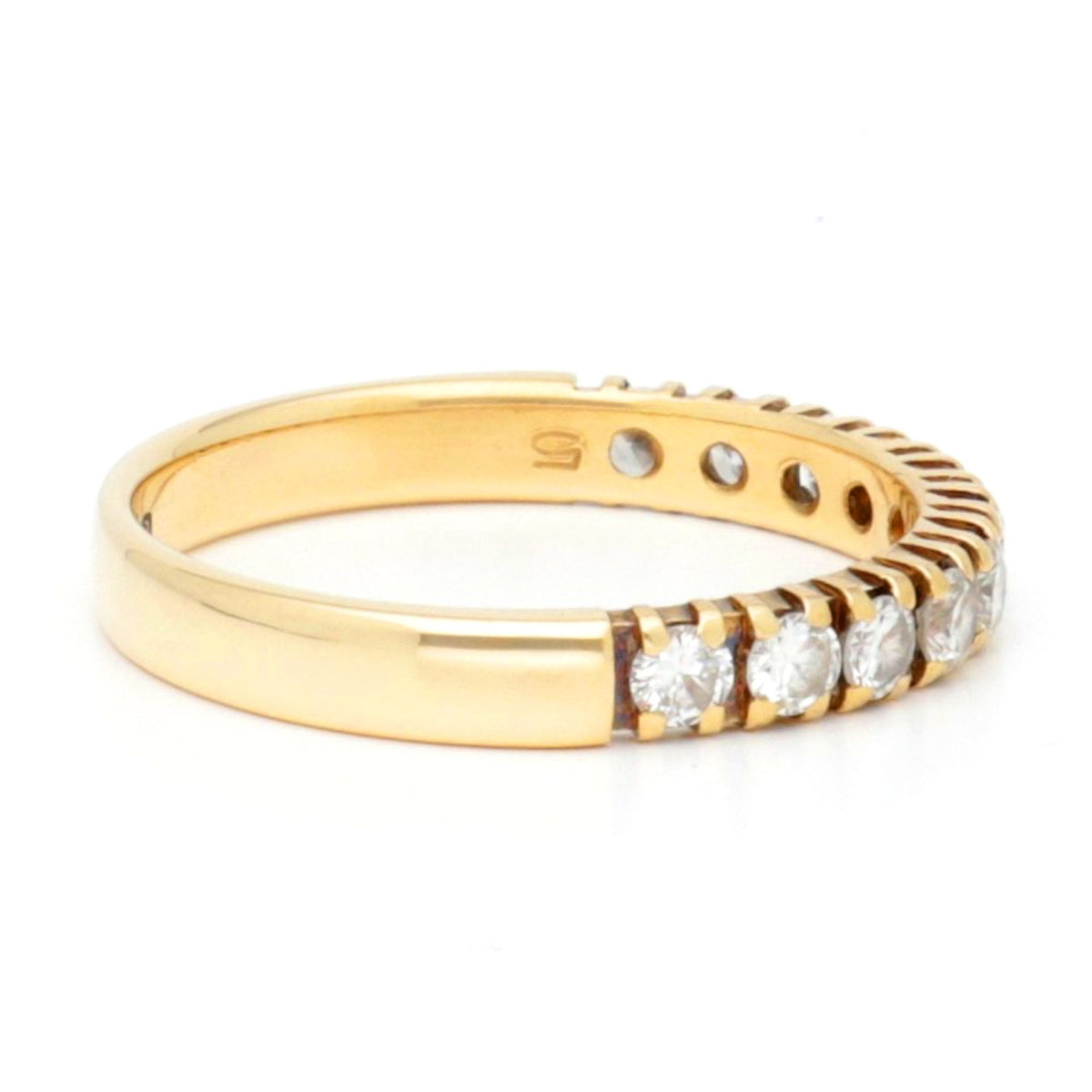 Vintage 18 Carat Yellow Gold Eleven Stone Diamond Half Eternity Ring, 0.55 Carat