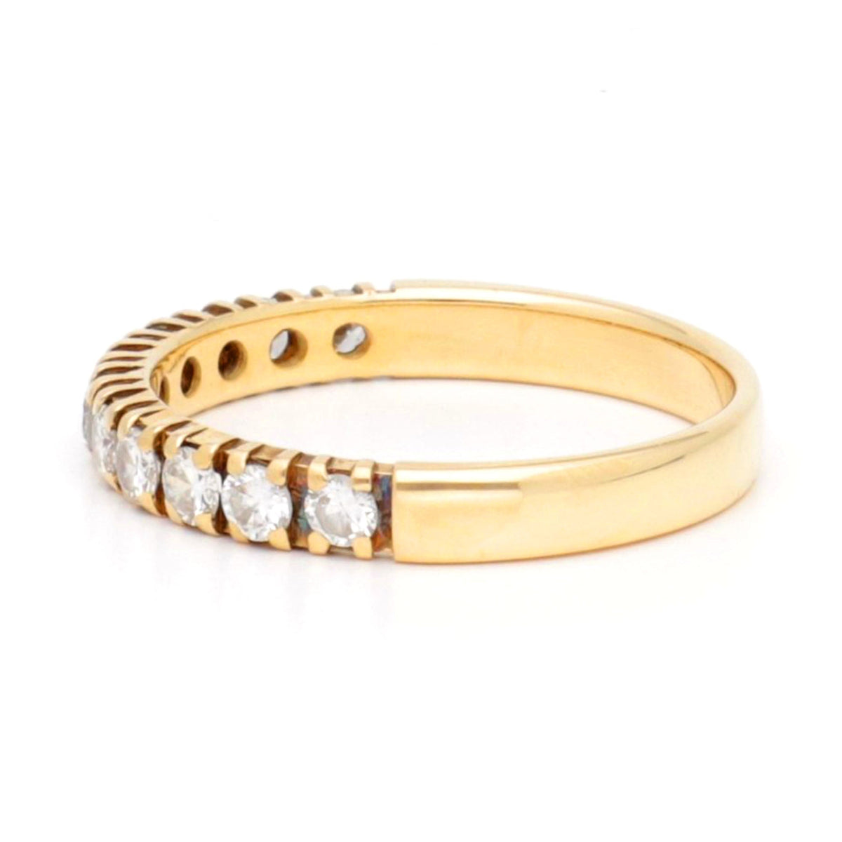 Vintage 18 Carat Yellow Gold Eleven Stone Diamond Half Eternity Ring, 0.55 Carat