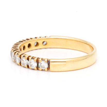Vintage 18 Carat Yellow Gold Eleven Stone Diamond Half Eternity Ring, 0.55 Carat