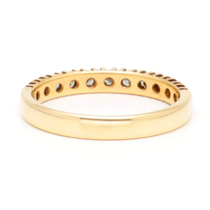 Vintage 18 Carat Yellow Gold Eleven Stone Diamond Half Eternity Ring, 0.55 Carat