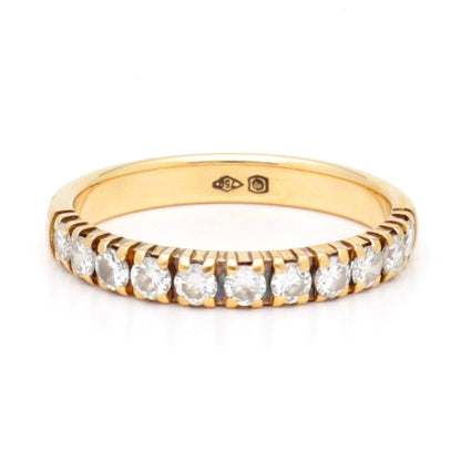 Vintage 18 Carat Yellow Gold Eleven Stone Diamond Half Eternity Ring, 0.55 Carat