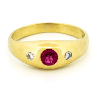 Diamond Ruby 14k Gypsy Ring 18826-9652 Image1