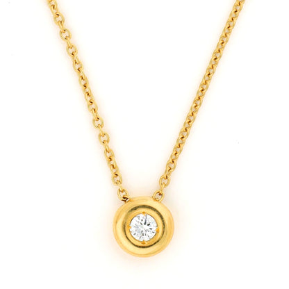 Vintage Single Stone Diamond Solitaire unto Luce Pendant Necklace 