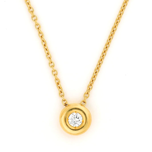 Vintage Single Stone Diamond Solitaire unto Luce Pendant Necklace 