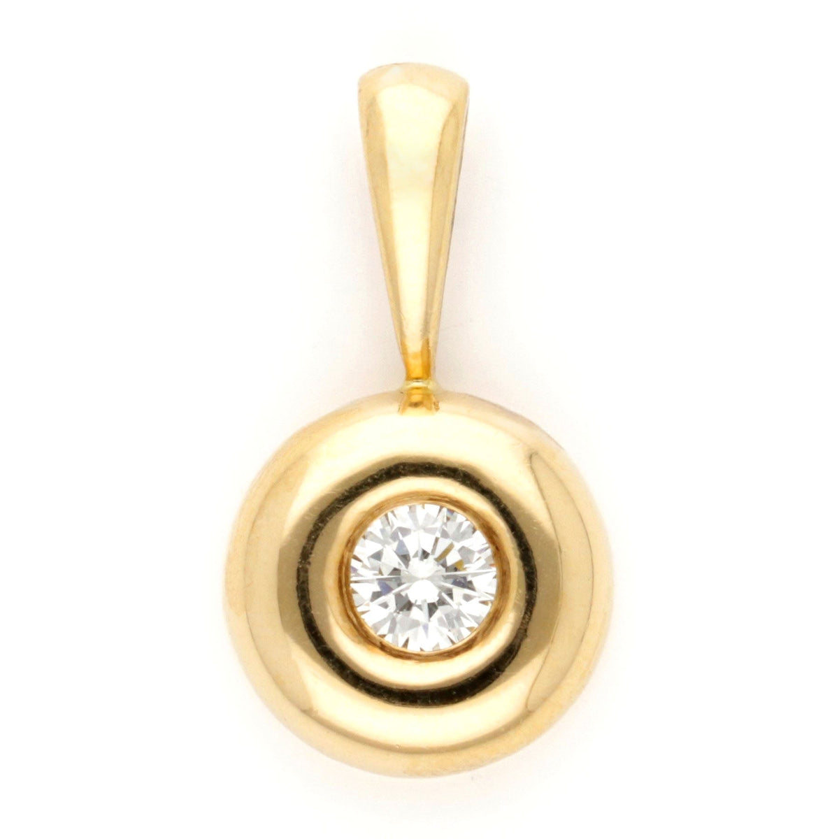 Vintage Diamond Solitaire Punto Luce Pendant in 18ct Yellow Gold