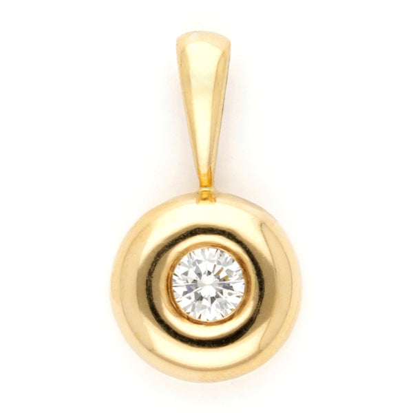 Vintage Diamond Solitaire Punto Luce Pendant in 18ct Yellow Gold