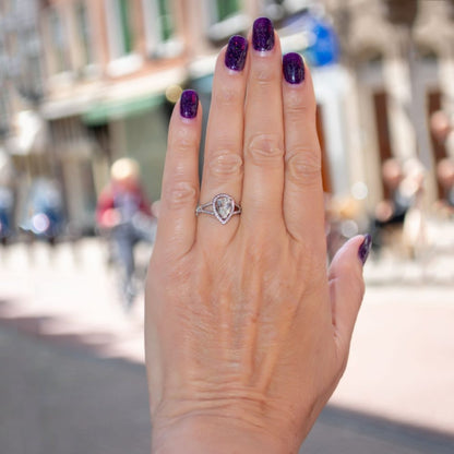 Pear Shaped Brilliant Cut Diamond Ring